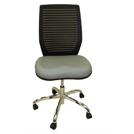 LDS INDUSTRIES Dental Lab Chair w/ Plastic Back Light Grey Seat 1010534